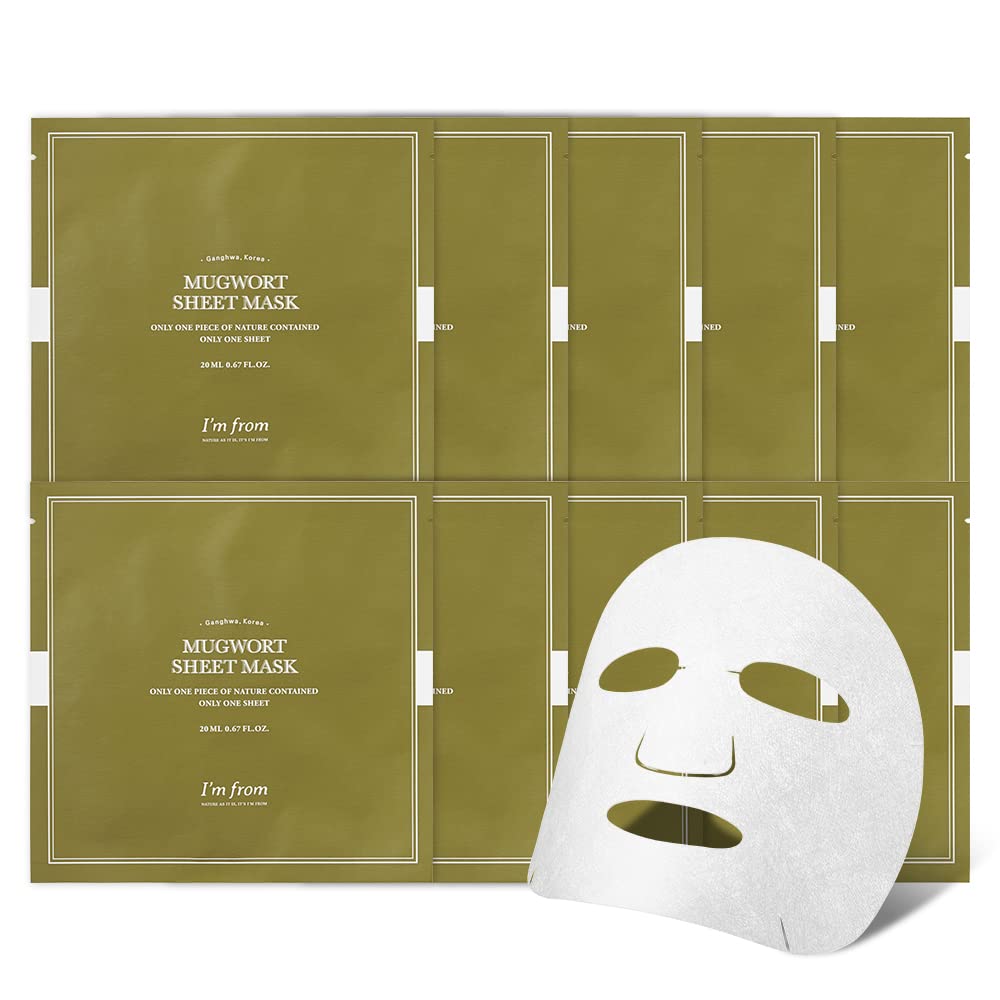 ''I'm from Mugwort SHEET Mask, 91.45% pure Mugwort extract, Calming, 10 masks''