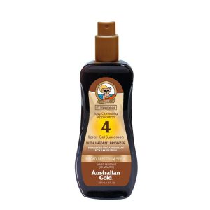 Australian Gold Spray Gel Sunscreen with Instant Bronzer SPF 4, 8 Ounce | Moisturize & Hydrate Skin | Broad Spectrum | Water Resistant x 200