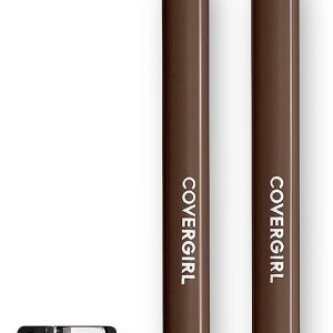 COVERGIRL easy breezy brow micro fine fill define eyebrow pencil, rich brown, pack of 2