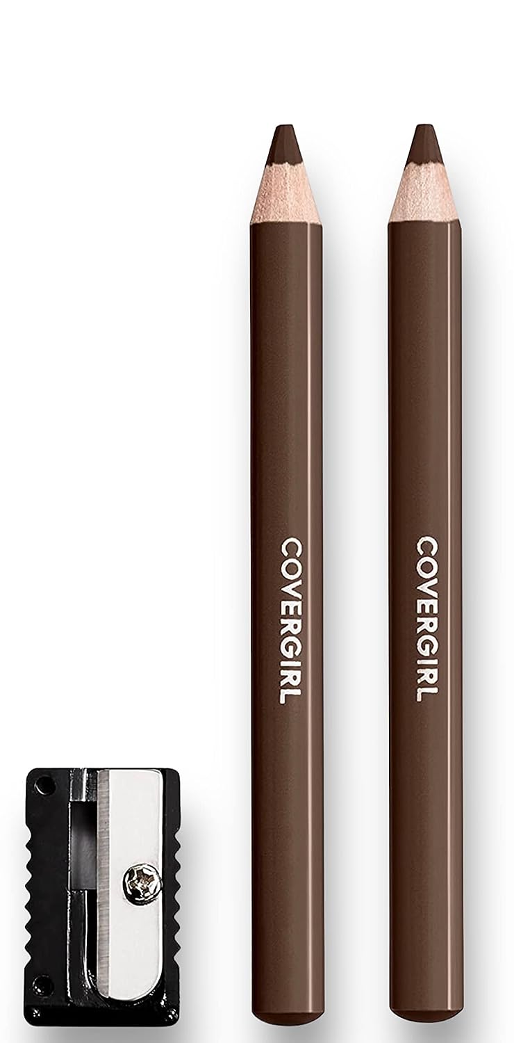 ''COVERGIRL easy breezy brow micro fine fill define eyebrow PENCIL, rich brown, pack of 2, 0.024 Ounc
