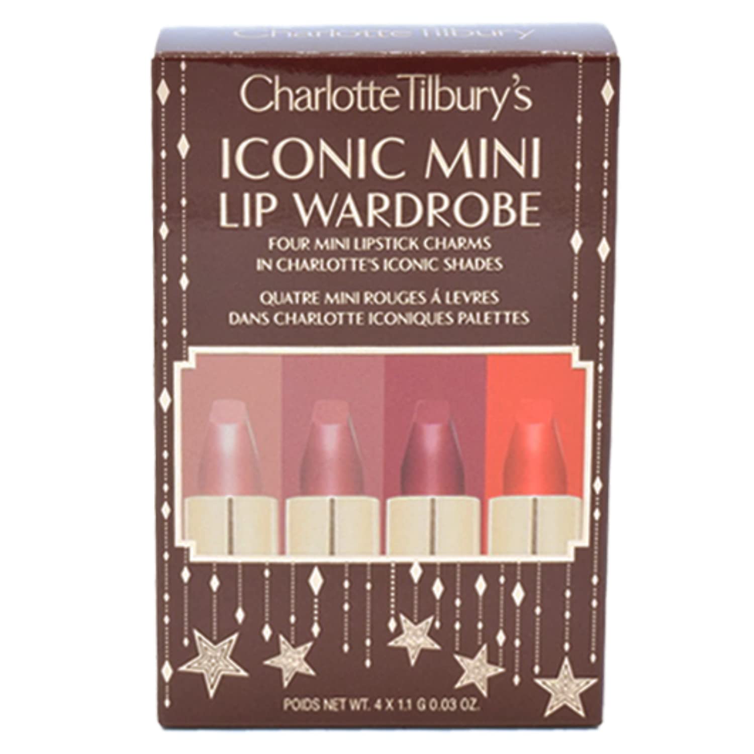 ''Charlotte Tilbury Mini Iconic Lip Wardrobe - Matte Revolution Quad 4 LIPSTICKs Gift Set:: Pillow Ta