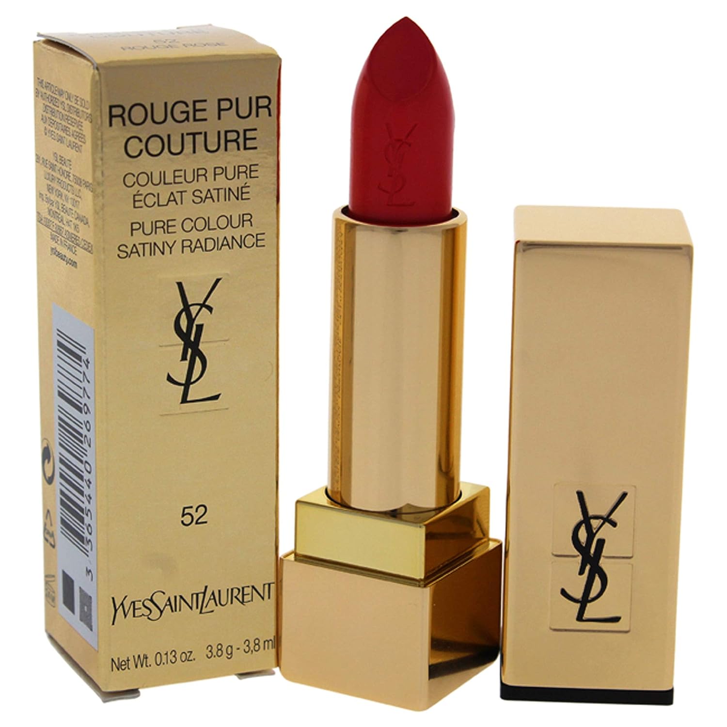 ''Yves SAINT Laurent lipstick Rouge Pur Couture, No.52 Rosy Coral, 0.13 Ounce,C-YS-291-01''