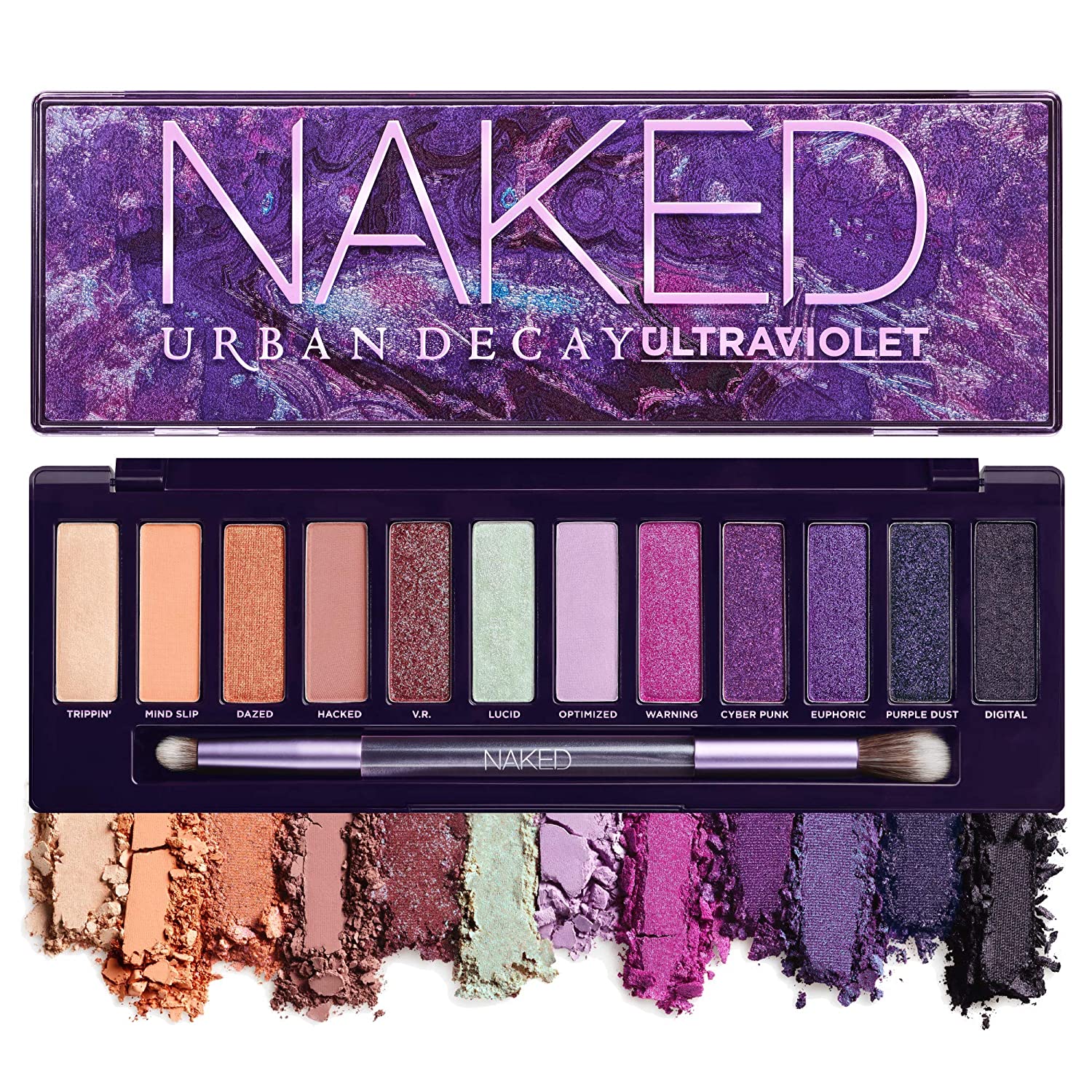 ''Urban Decay Naked Ultraviolet EYESHADOW Palette, 12 Vivid Neutral Shades with Purple Pop''