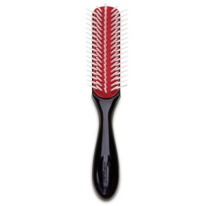 Denman Curly Hair Brush D14 (Black) 5 Row Styling Brush for Detangling, Separating, Shaping and Defining Curls, Fringes & Bangs - For Women and Men