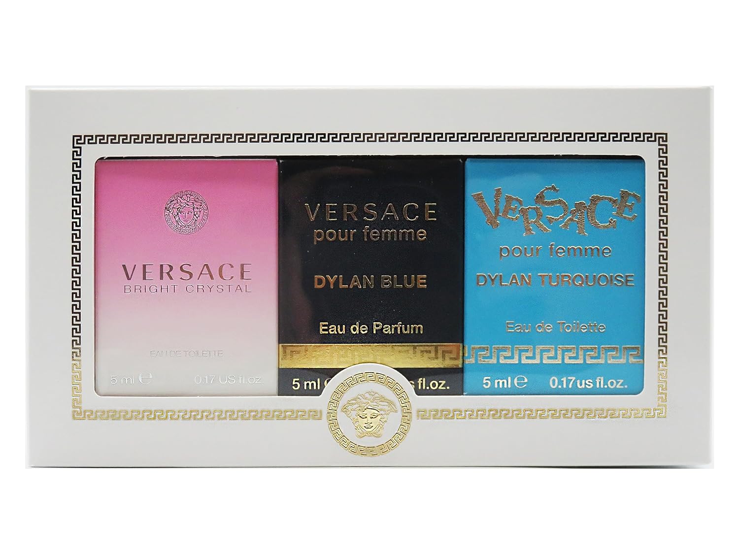 Versace 3 Pcs Mini Set For Women (Individual Box): Dylan Turquoise 5 Ml Eau De Toilette + Dylan Blue