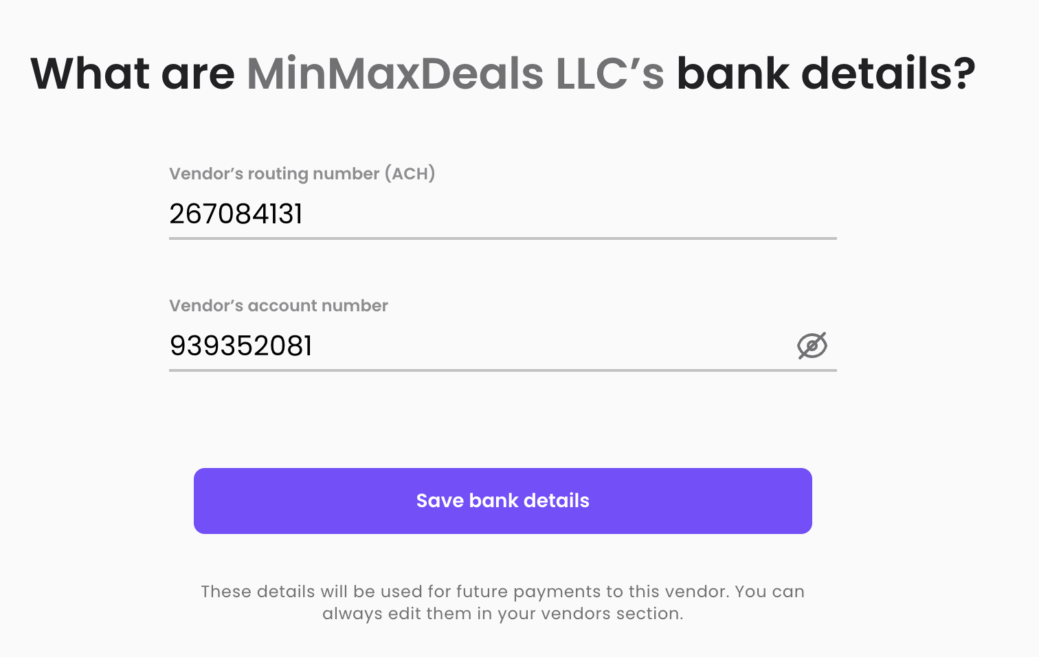 Melio Payment Instruction