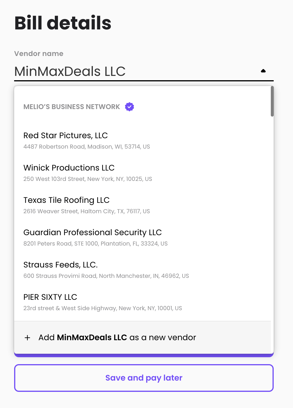 Melio Payment Instruction