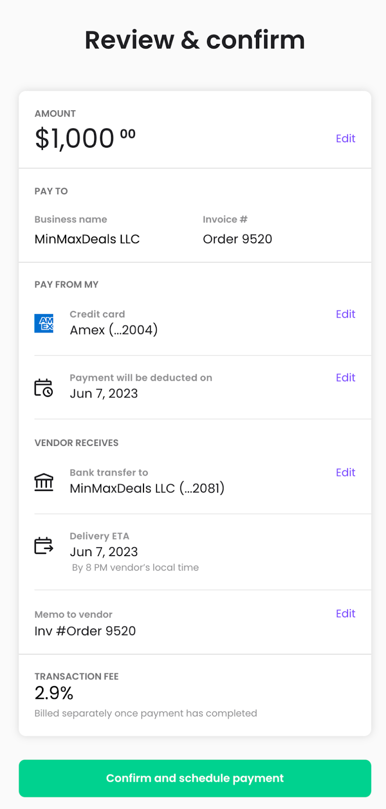 Melio Payment Instruction