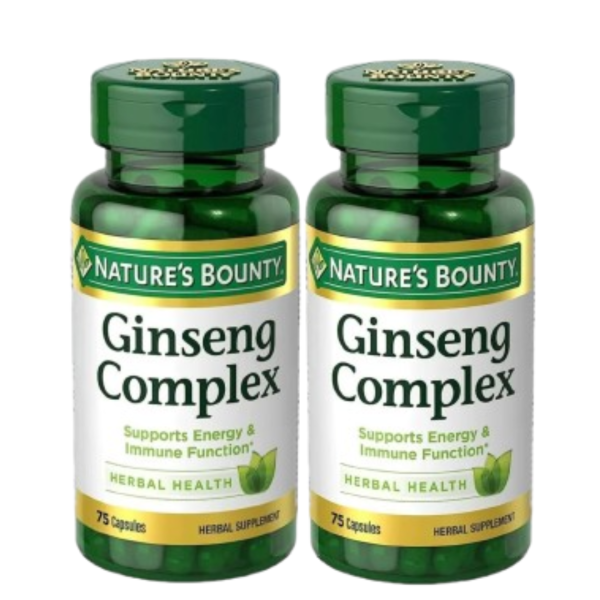 Nature's Bounty Ginseng Complex Herbal Health Capsules 75 Ea (Pack of 2)